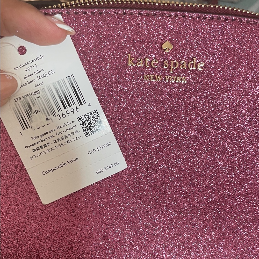 NWT kate spade Glitter Dome Crossbody in Magenta Pink - Picture 9 of 9
